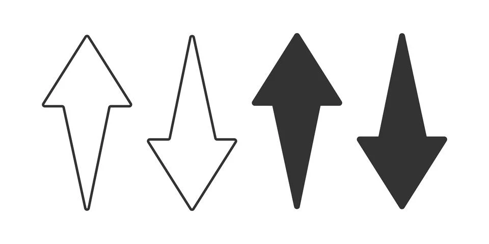 Up, down arrow icon. Abstract button illustration symbol. Sign pointer vector イラスト素材