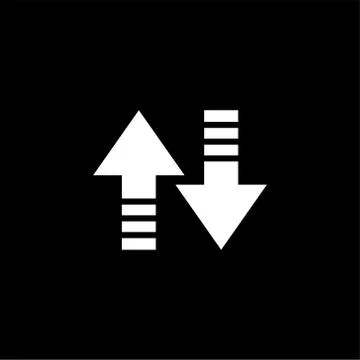 Up-Down Arrow Icon On Black Background. Black Flat Style Vector Illustration. Stock Illustration