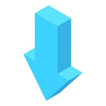 Down arrow icon, cartoon style Illustrazione stock