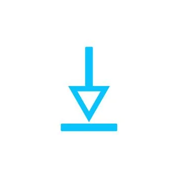 Down arrow icon flat. 库存插图