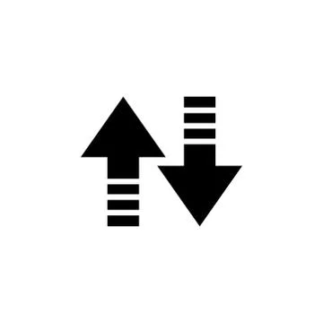 Up-Down Arrow Icon In Flat Style Vector For Apps, UI, Websites. Black Icon Stock Illustration