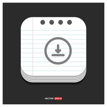 Down arrow icon Gray icon on Notepad Style template Vector EPS 10 Free Icon Stockillustratie