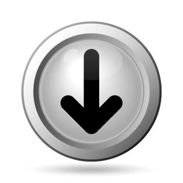 Down arrow icon. Internet button on white background.. Stock Illustration