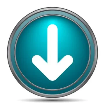 Down arrow icon. Internet button on white background.. Stock Illustration