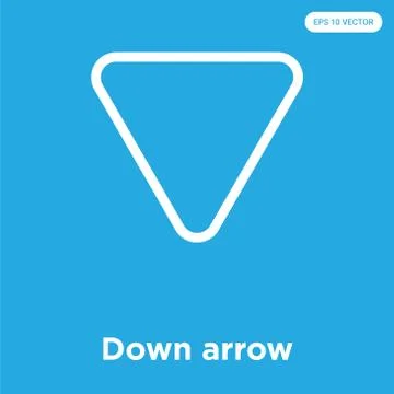 Down arrow icon isolated on blue background Free Stock Illustration