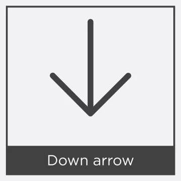 Down arrow icon isolated on white background Free Stock Illustration