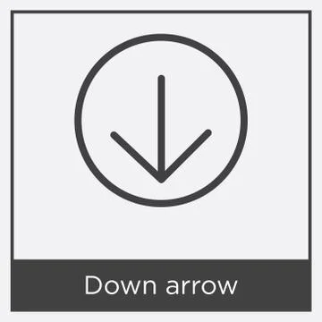 Down arrow icon isolated on white background Free Stock Illustration