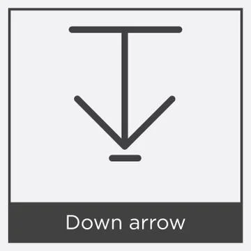 Down arrow icon isolated on white background Illustrazione stock gratuita