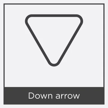 Down arrow icon isolated on white background Free Stock Illustration