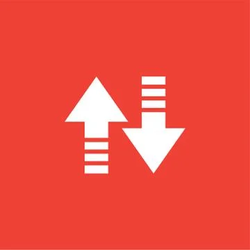 Up-Down Arrow Icon On Red Background. Red Flat Style Vector Illustration Stock Illustration