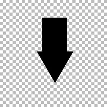 Down arrow icon on transparent background. down arrow sign. down arrow logo. Illustrazione stock