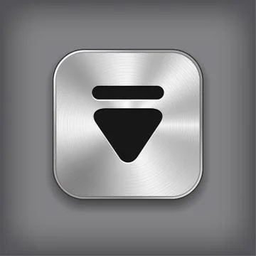 Down arrow icon - vector metal app button Stock Illustration