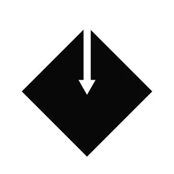 Down arrow icon - vector web illustration. black square on white background. Stock Illustration