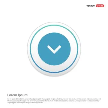 Down Arrow Icon - white circle button Illustrazione stock