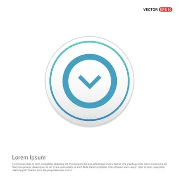 Down Arrow Icon - white circle button Illustrazione stock