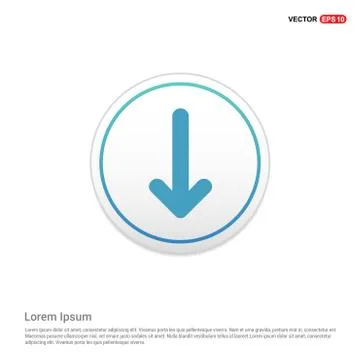 Down Arrow Icon - white circle button Illustrazione stock