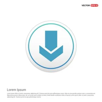 Down Arrow Icon - white circle button Illustrazione stock