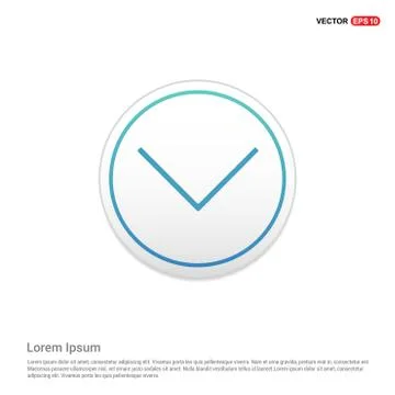 Down Arrow Icon - white circle button Illustrazione stock