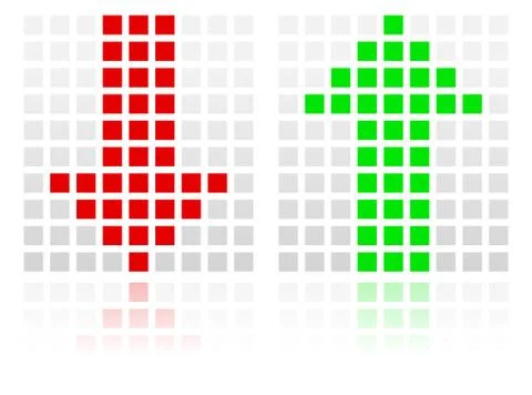 Up Down Arrow Icons Made of Squares Stock Illustration