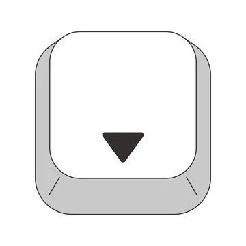 Down arrow key grayscale computer keyboard Stock Illustration