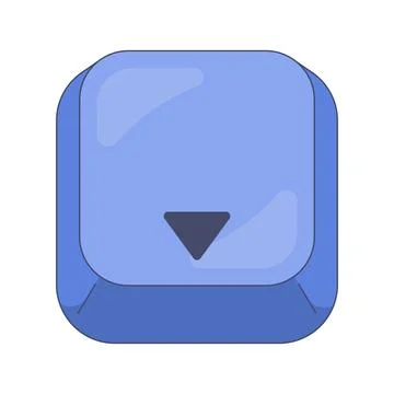 Down arrow key modern keyboard button Illustrazione stock
