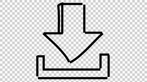 Down Arrow line drawing illustration animation with transparent background Stock Footage 42871502