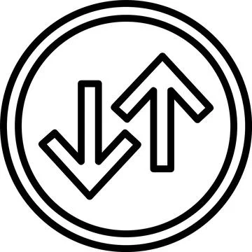 Up Down Arrow Line Icon Design Stock Illustration