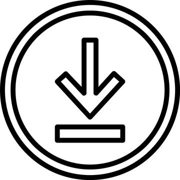 Down Arrow Line Icon Design Stock Illustration
