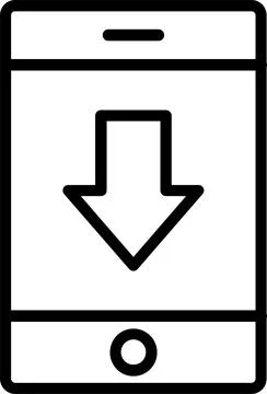 Down Arrow Line Icon Design Stock-Illustration