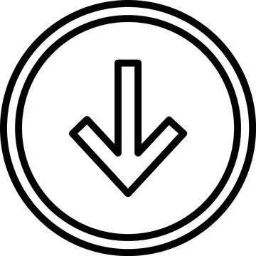 Down Arrow Line Icon Design Stock Illustration