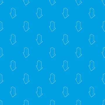 Down arrow pattern vector seamless blue Stock Illustration