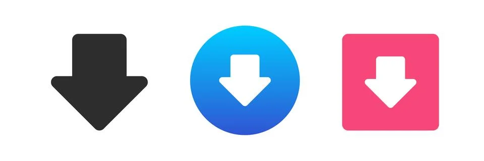 Down arrow pointer direct navigational movement straight vertical element ico Illustrazione stock
