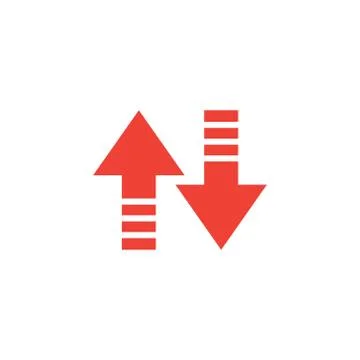 Up-Down Arrow Red Icon On White Background. Red Flat Style Vector Illustration Stock Illustration