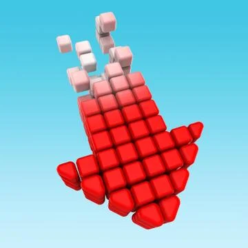 Down Arrow Represents Descending Falling And Decreases Stock Illustration