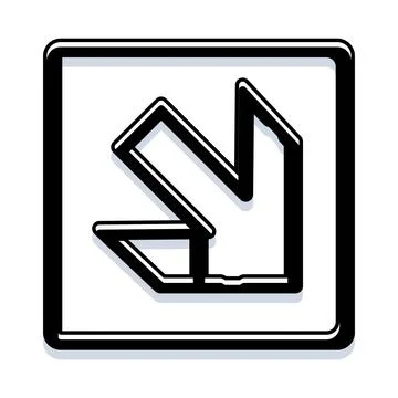 Down arrow safety sign directing movement path Illustrazione stock