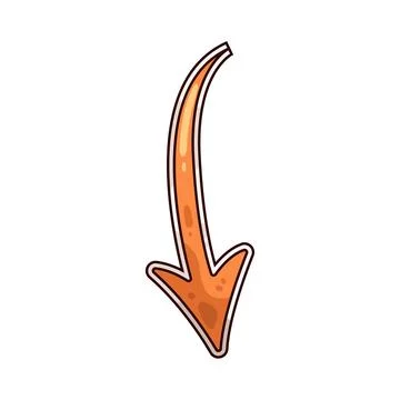 Down arrow thin illustration Stock Illustration