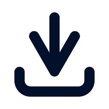 Down arrow vector icon, download icon upload button on a white background Stock Illustration