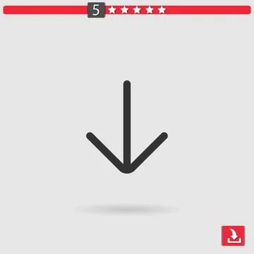 Down arrow vector icon Illustrazione stock