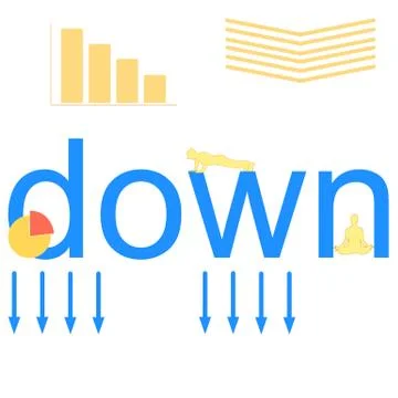 Down arrow vector icon isolated on transparent background, Down arrow transpa Stock Illustration