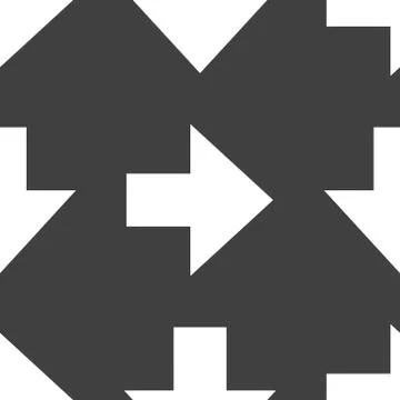 Down Arrow web icon. flat design. Seamless gray pattern. Stock Illustration