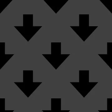 Down Arrow web icon. flat design. Seamless gray pattern. Stock Illustration