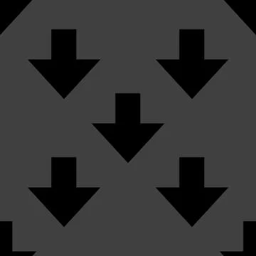 Down Arrow web icon. flat design. Seamless gray pattern. Stock Illustration