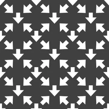 Down Arrow web icon. flat design. Seamless gray pattern. Stock Illustration