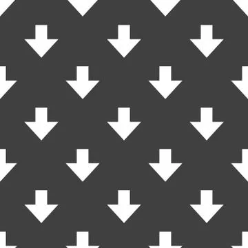 Down Arrow web icon. flat design. Seamless gray pattern. 스톡 일러스트