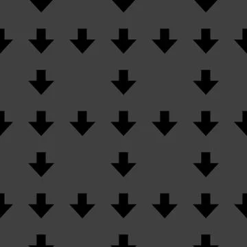 Down Arrow web icon. flat design. Seamless gray pattern. Stock Illustration
