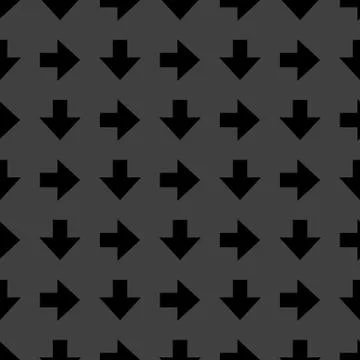 Down Arrow web icon. flat design. Seamless gray pattern. 스톡 일러스트