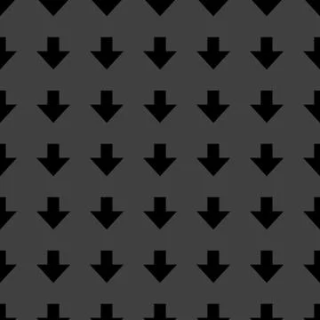 Down Arrow web icon. flat design. Seamless gray pattern. Stock Illustration