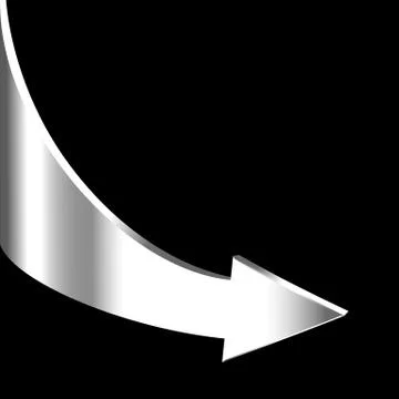 Down arrow. White arrow from upper left corner. Stock Illustration