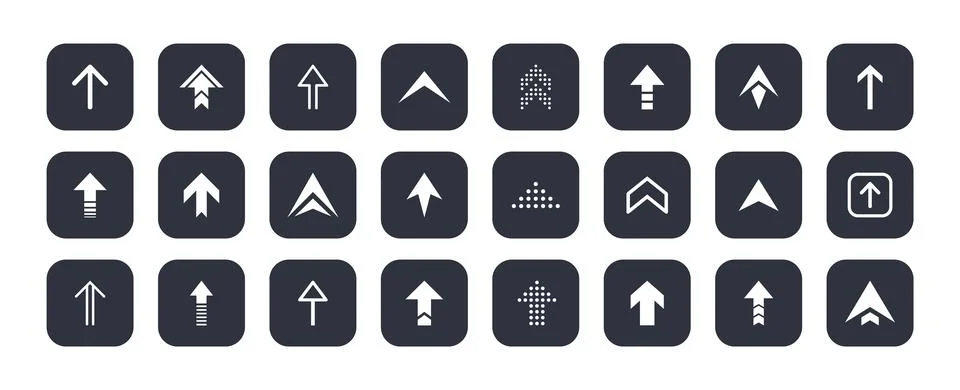 Up down arrows button set. Web arrow icon collection for website user interface Stock Illustration