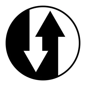 Up down arrows circle, trade turnover relationship concept, information exchange Stock Illustration